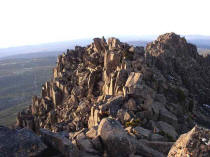 rocky columns abound on the Cradle Mountain summit