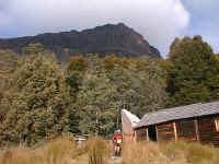 at last you reach the first hut and campsite on the Overland track