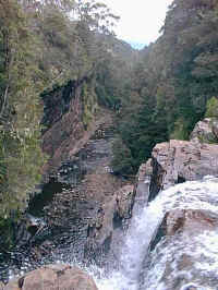 the Hartnett falls form a deep gorge at the end of the trackless Never Never