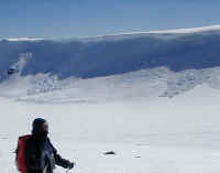 two avalanches from the Kosciuszko cornice show the depth of the snow