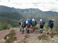 We approach Mt Howitt on the first day from Stanley Name Spur