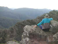 after the climb to Mt Howitt, you can sit and enjoy the dramatic view of the Terrible Hollow