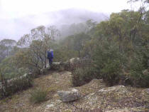 the gps reader helped establish the path to the correct spur in the mist