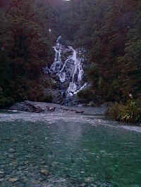 waterfall at the Haast pass on the West Coast