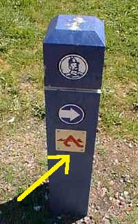 the whole walk is marked with marked posts.  This walk uses the walking legs logo on the bottom of this post